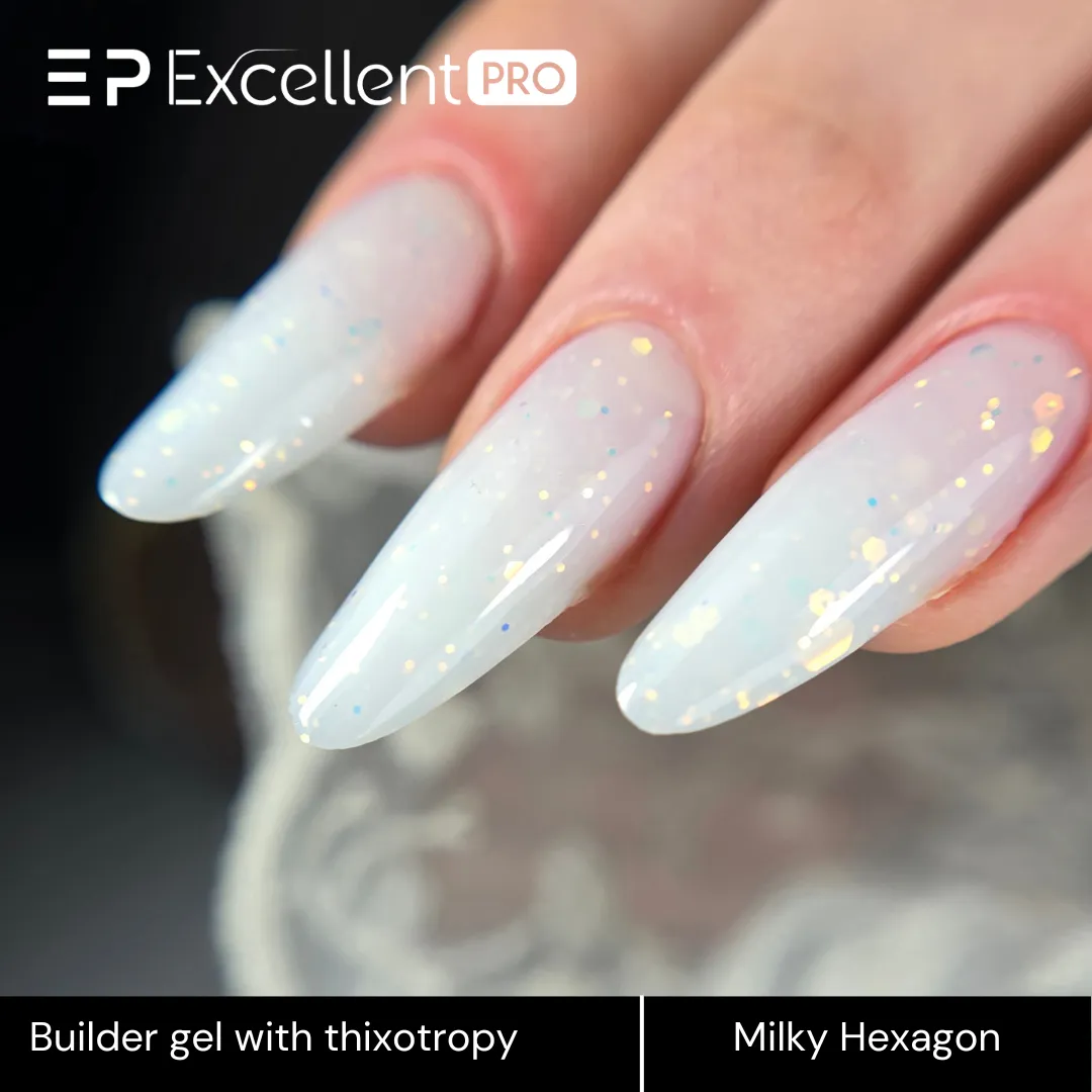 Stylizacja paznokci Excellent PRO - Milky Hexagon - 15g