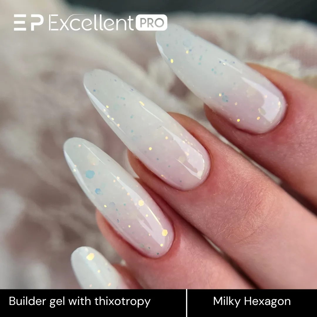 Stylizacja paznokci Excellent PRO - Milky Hexagon - 15g