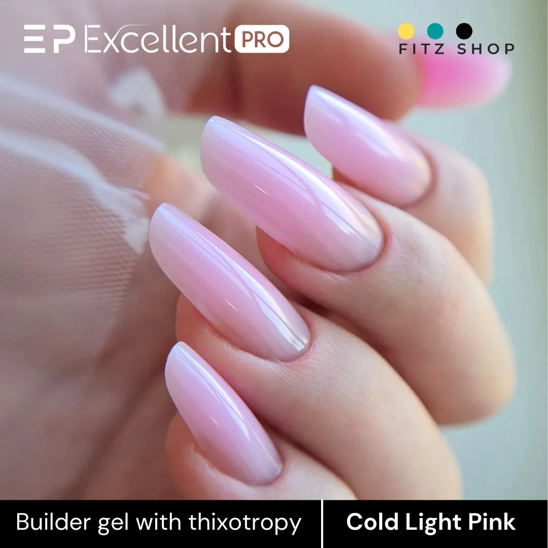 Stylizacja paznokci Excellent PRO - Excellent PRO Builder gel with thixotropy cold light pink 15g