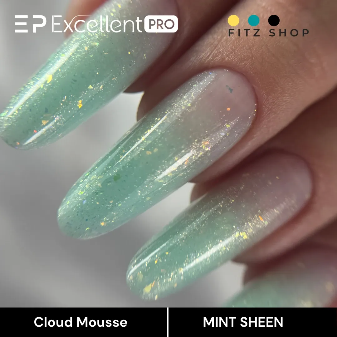 Stylizacja paznokci Excellent PRO - Excellent PRO Cloud Mousse MINT SHEEN 15g