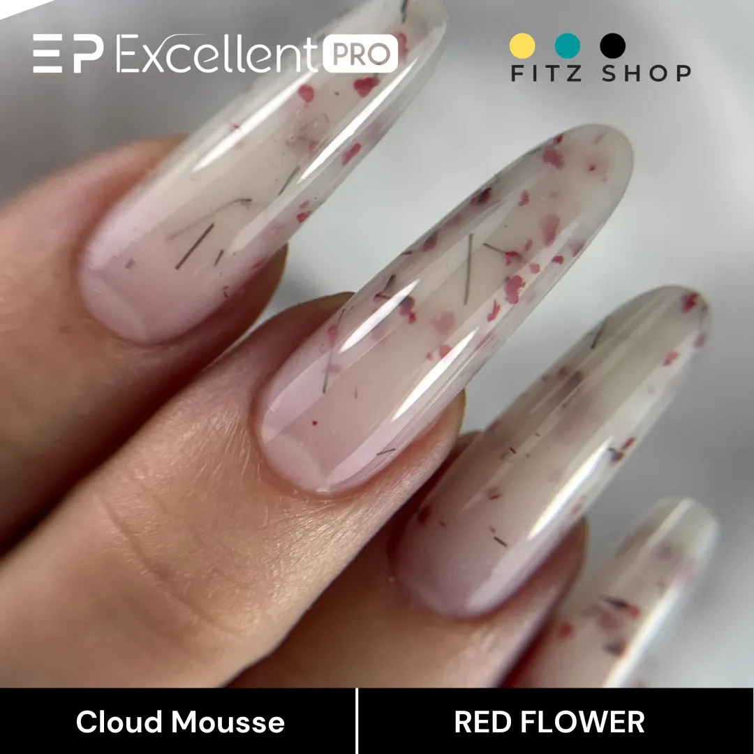 Stylizacja paznokci Excellent PRO - Excellent PRO Cloud Mousse RED FLOWER 15g