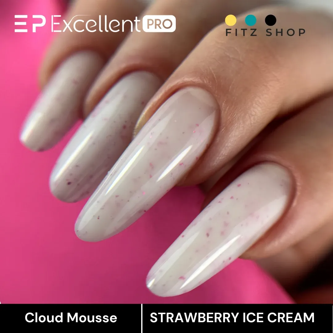 Stylizacja paznokci Excellent PRO - Excellent PRO Cloud Mousse STRAWBERRY ICE CREAM 15g